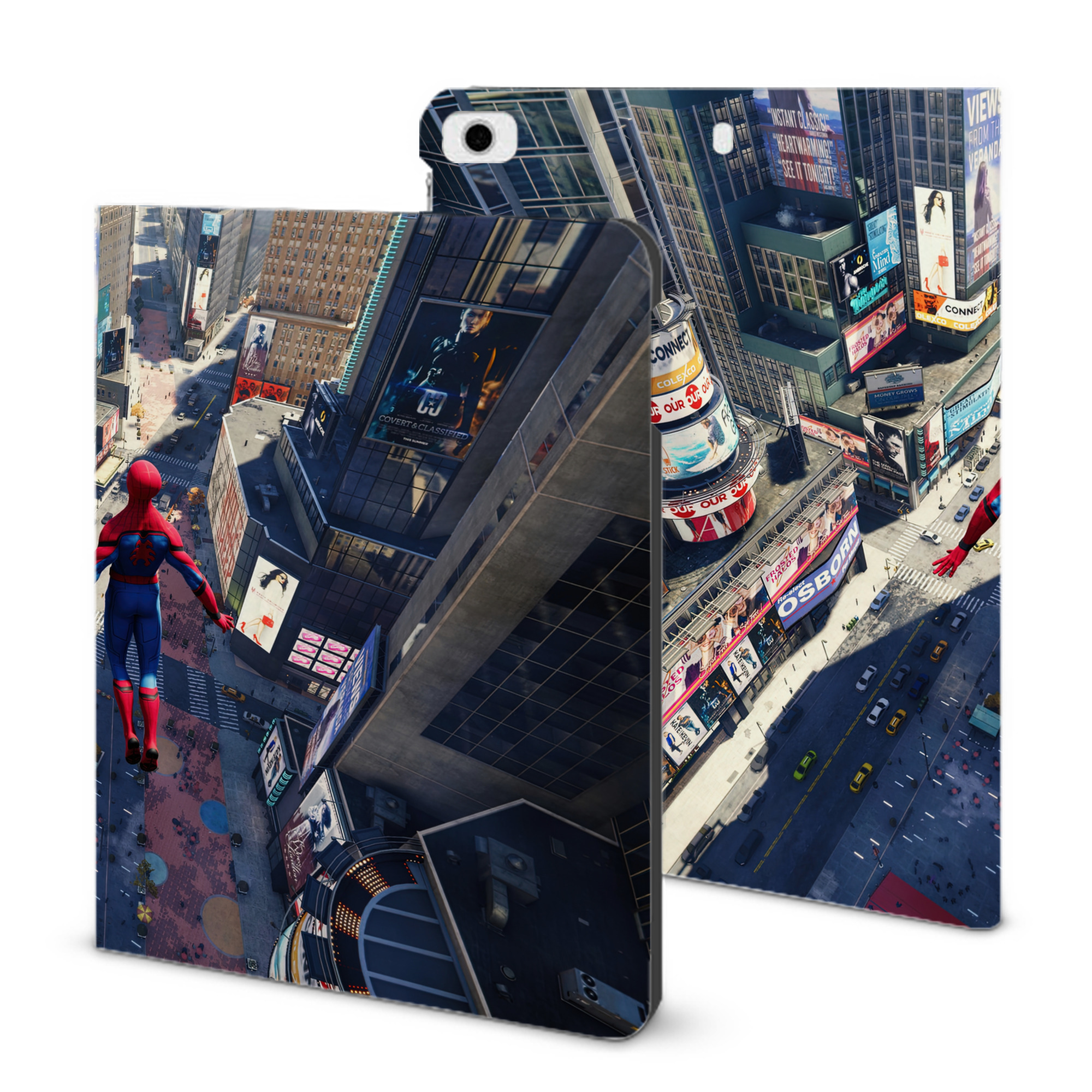 （画像用） Spider Man スパイダーマン IPad ケース ブック型 PUレザー TPU 耐衝撃 軽量 薄型 ペン収納なし 全面保護 IPad 各モデル対応